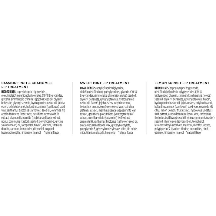 Burt's Bees Lip Mask Set- Passion Fruit & Chamomile, Sweet Mint & Lemon Sorbet