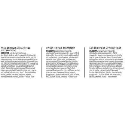 Burt's Bees Lip Mask Set- Passion Fruit & Chamomile, Sweet Mint & Lemon Sorbet
