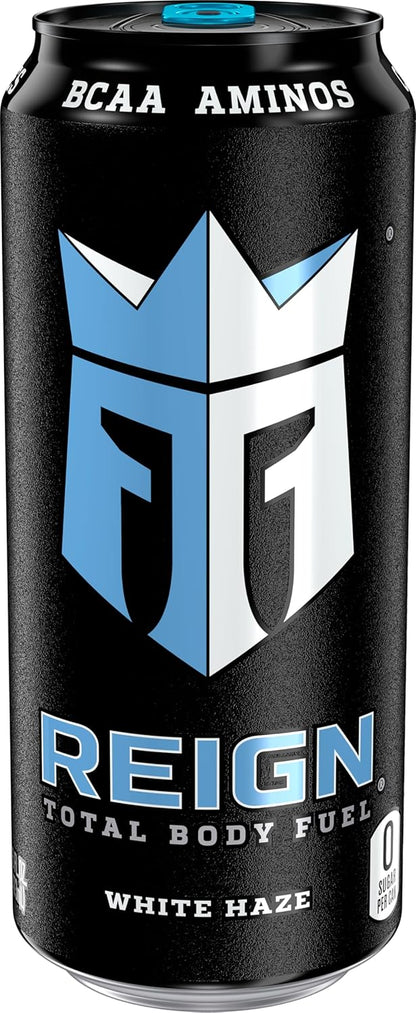 REIGN Total Body Fuel White Haze Energy Drink – Citrus Flavor (12 Pack)