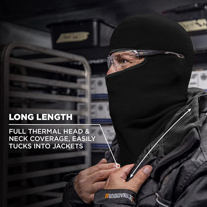 Balaclava, Winter Face Mask, Thermal Black Fleece, Ergodyne N-Ferno 6821