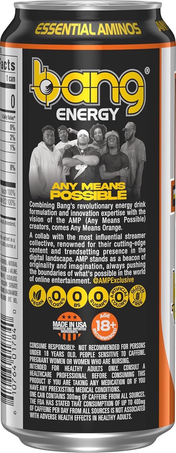 Bang Any Means Orange Energy Drink – 12 Pack