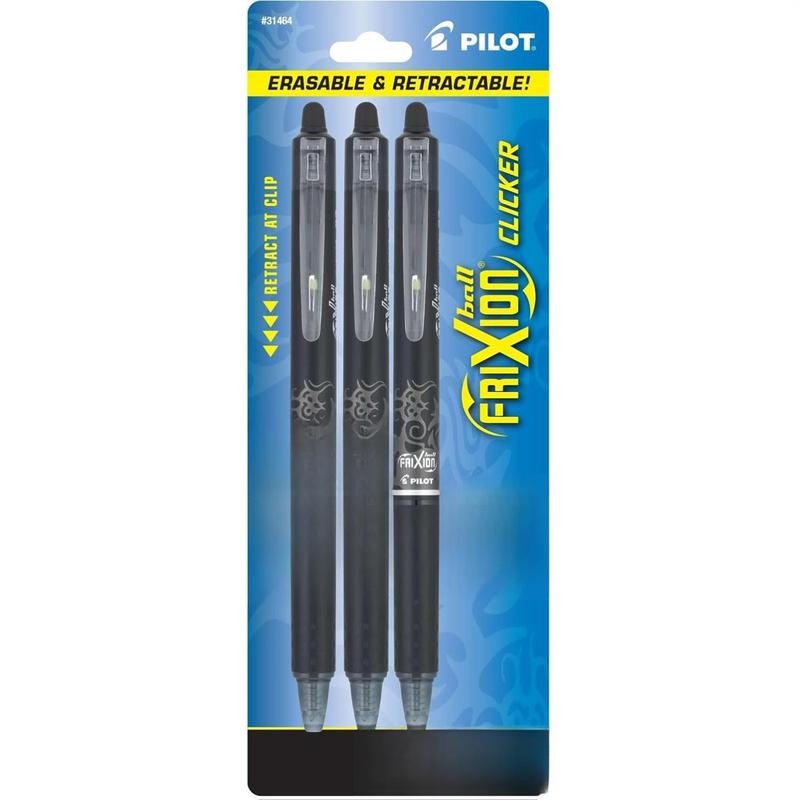 Pilot FriXion Clicker Erasable Gel Pens – 8 Vibrant Colors, Fine Point, Retractable