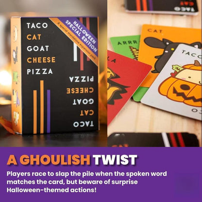 Taco Cat Goat Cheese Pizza – Halloween Edition Card Game, Ages 8+, Fast-Paced Party Fun