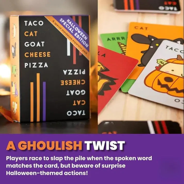 Taco Cat Goat Cheese Pizza – Halloween Edition Card Game, Ages 8+, Fast-Paced Party Fun