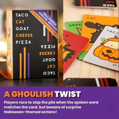 Taco Cat Goat Cheese Pizza – Halloween Edition Card Game, Ages 8+, Fast-Paced Party Fun