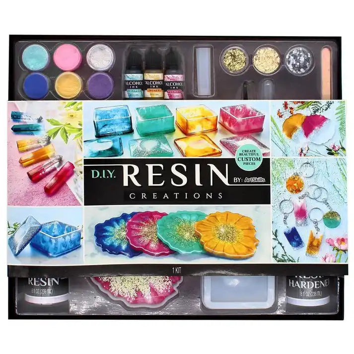 Resin Art Kit – DIY Casting Set with Molds, Inks, Glitter & Tools