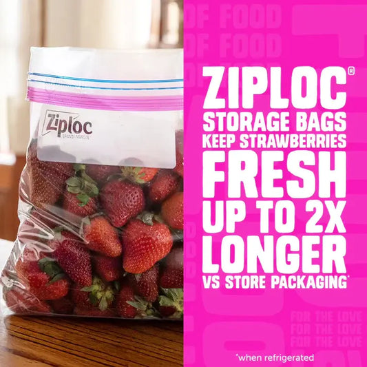 Ziploc Gallon Storage Bags with Stay Open Design, 208 Count