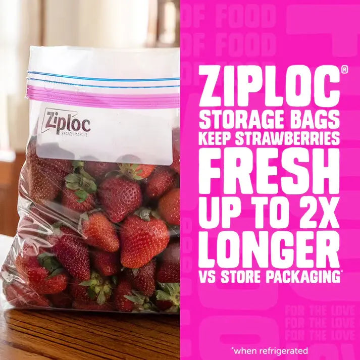 Ziploc Gallon Storage Bags with Stay Open Design, 208 Count