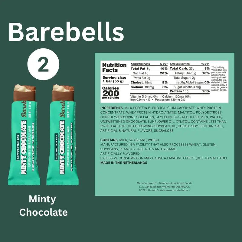 Barebells Protein Bars Variety Pack – Minty Chocolate, Cookies & Caramel, Salty Peanuts (6 Count)