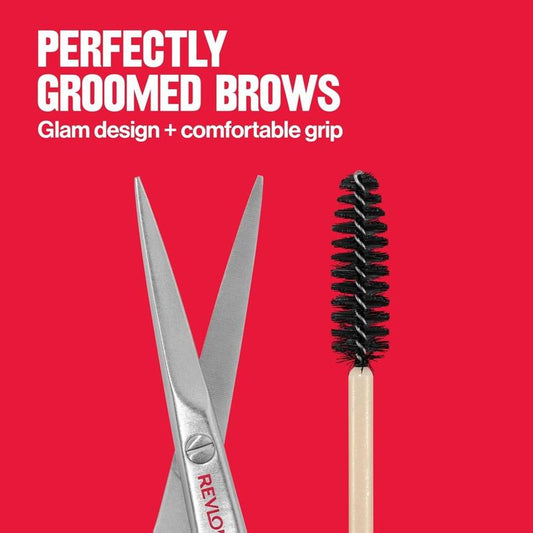 Revlon Designer Series Brow Set – Scissors & Spoolie Brush for Precise Brow Grooming