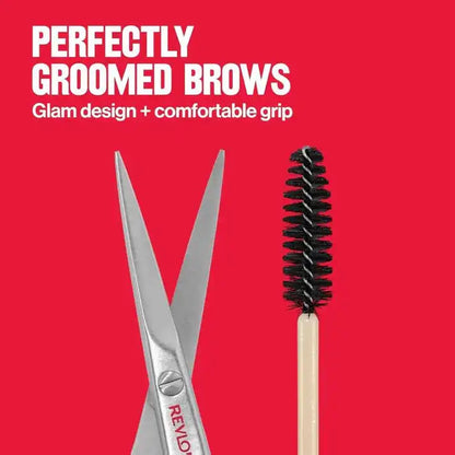 Revlon Designer Series Brow Set – Scissors & Spoolie Brush for Precise Brow Grooming