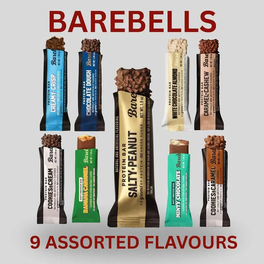 BareBells Protein Bars – 9 Assorted Flavours Variety Pack