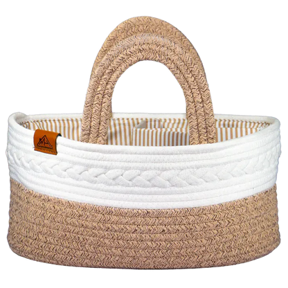 Mojoo House Diaper Caddy - Premium Gold Brown