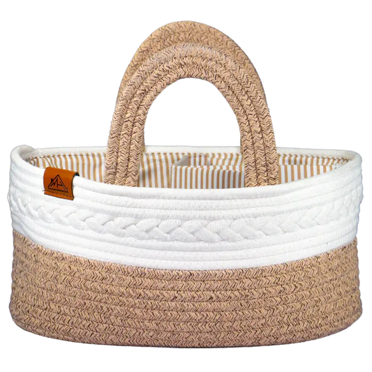 Mojoo House Diaper Caddy - Premium Gold Brown