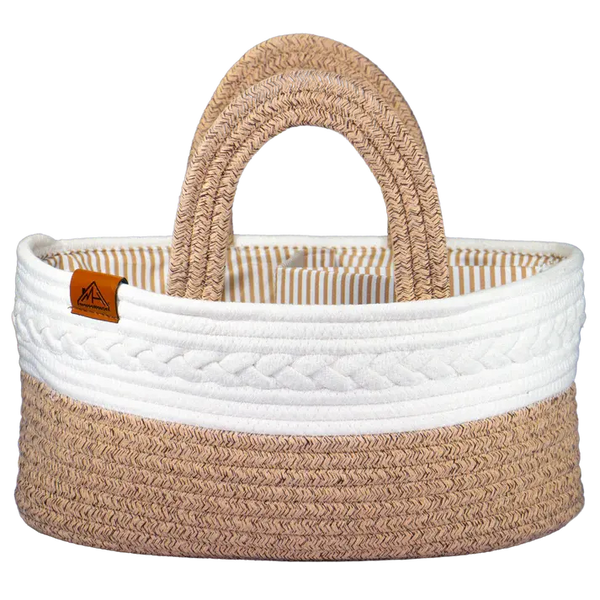 Mojoo House Diaper Caddy - Premium Gold Brown