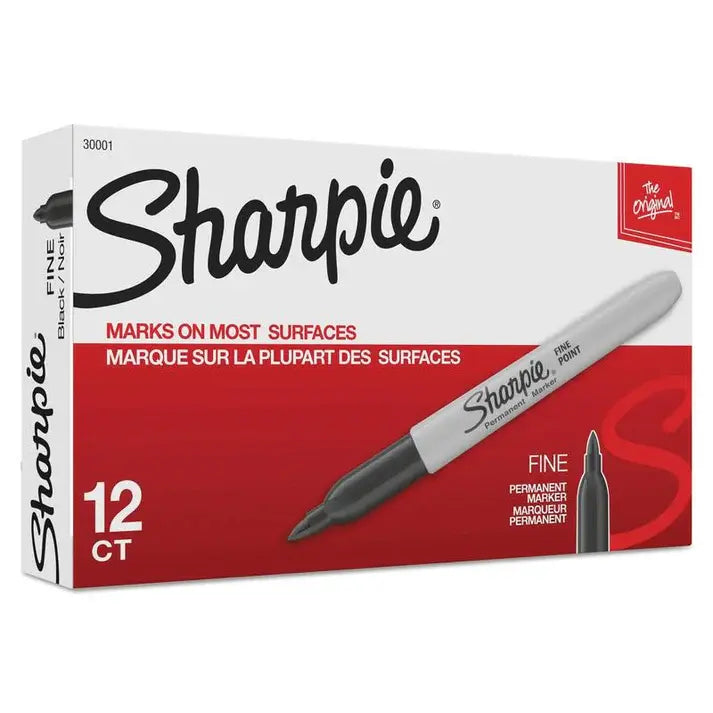 Sharpie Permanent Marker - Fine Point - Black - 12 ct.