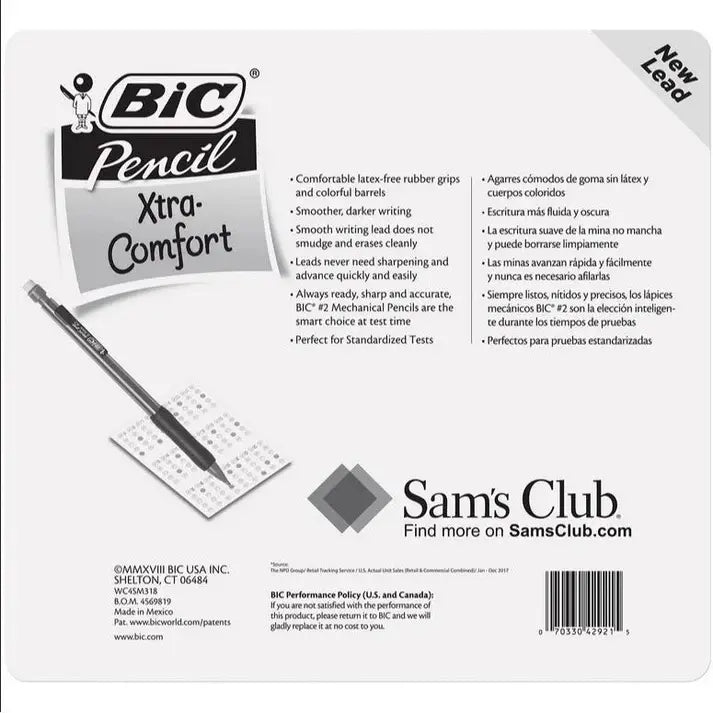 BIC Matic Grip Mechanical Pencil, HB #2, 0.7mm, 32 Pencils