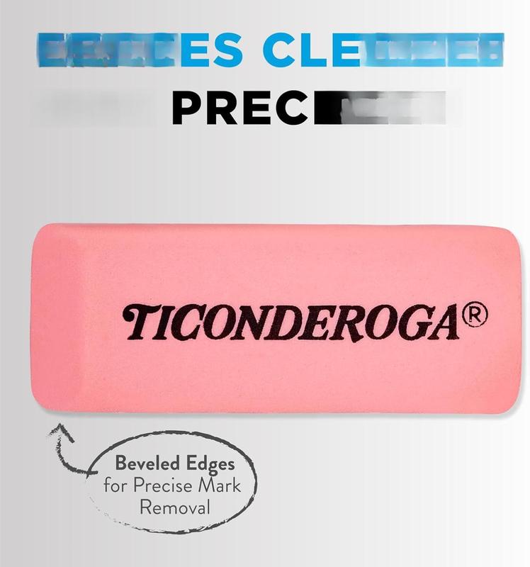 Pink Wedge Erasers - Latex-Free, Soft Pink, 3 Count