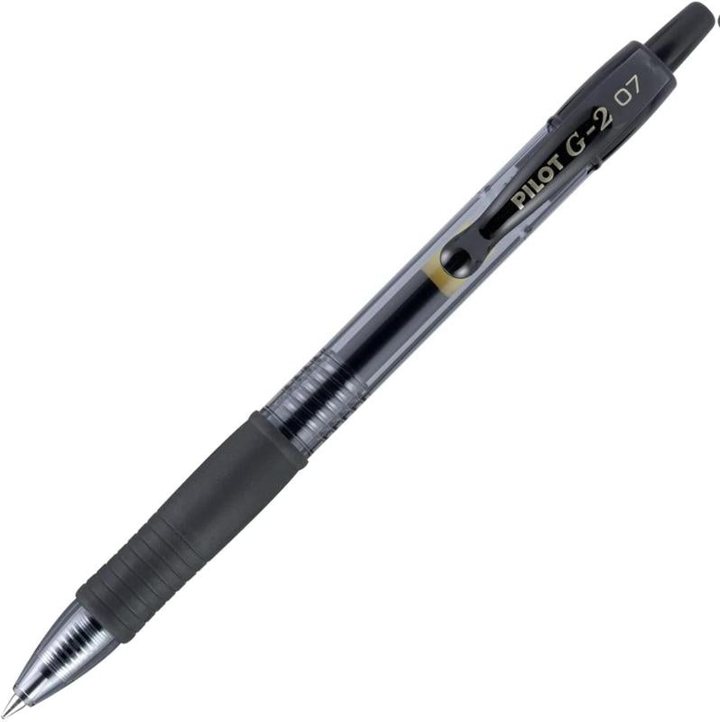 Pilot G2 Premium Gel Roller Pens 0.7, Fine Point Smooth Writing Pens Black, Pack of 12