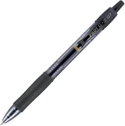Pilot G2 Premium Gel Roller Pens 0.7, Fine Point Smooth Writing Pens Black, Pack of 12