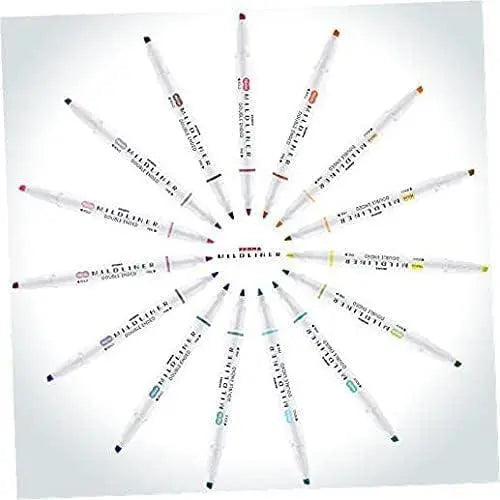 Mildliner Double-Ended Highlighter Set, Broad and Fine Point Tips Assorted Colors, 15-Pack