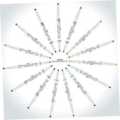 Mildliner Double-Ended Highlighter Set, Broad and Fine Point Tips Assorted Colors, 15-Pack