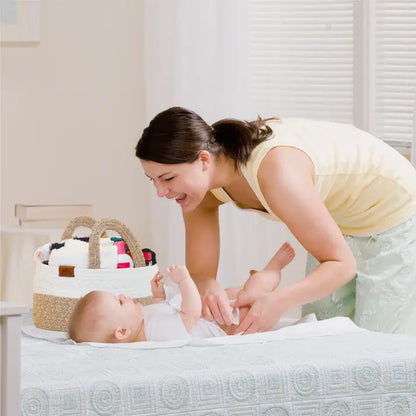 Mojoo House Diaper Caddy - Premium Gold Brown