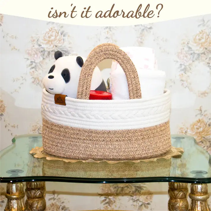 Mojoo House Diaper Caddy - Premium Gold Brown