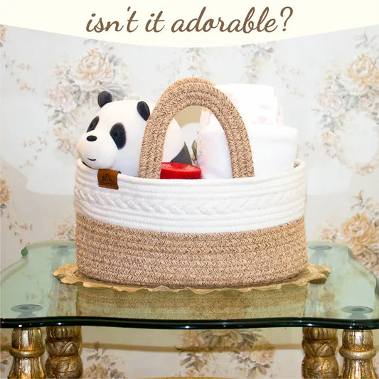 Mojoo House Diaper Caddy - Premium Gold Brown