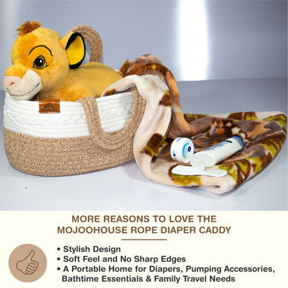 Mojoo House Diaper Caddy - Premium Gold Brown