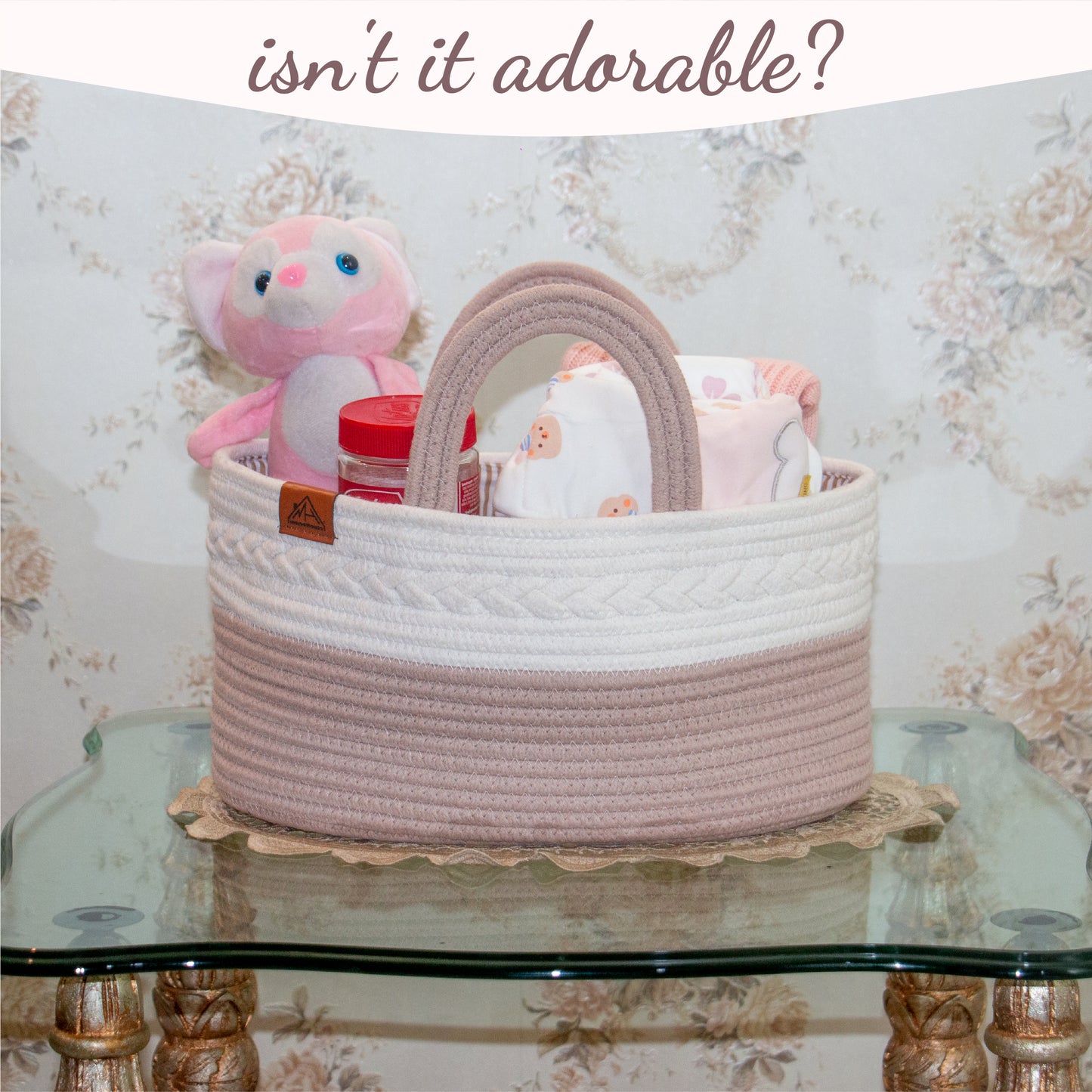 Mojoo House Diaper Caddy - BROWN