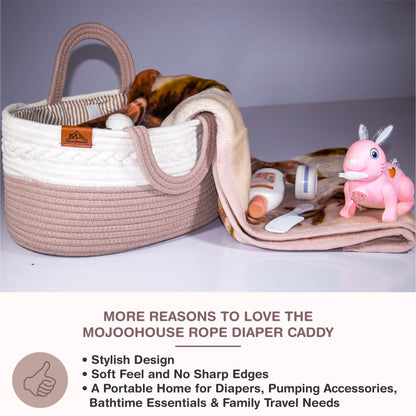 Mojoo House Diaper Caddy - BROWN