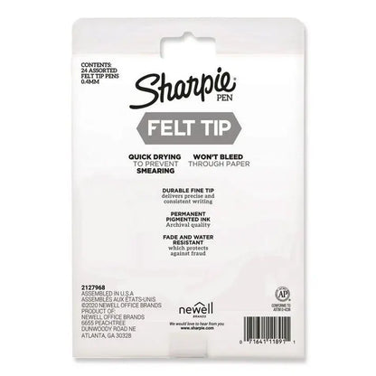 Sharpie Art Pen Fine Point 0.4 mm – 24 Assorted Colors, Quick-Drying Ink