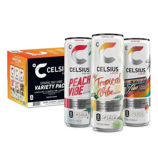 CELSIUS® Sparkling Vibe Variety Pack – Essential Energy Drinks with 7 Vitamins