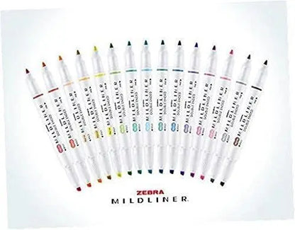 Mildliner Double-Ended Highlighter Set, Broad and Fine Point Tips Assorted Colors, 15-Pack