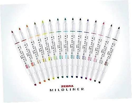 Mildliner Double-Ended Highlighter Set, Broad and Fine Point Tips Assorted Colors, 15-Pack