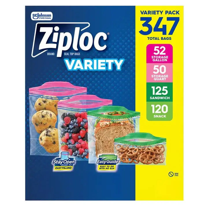Ziploc Variety Total Bags, 347 Pack