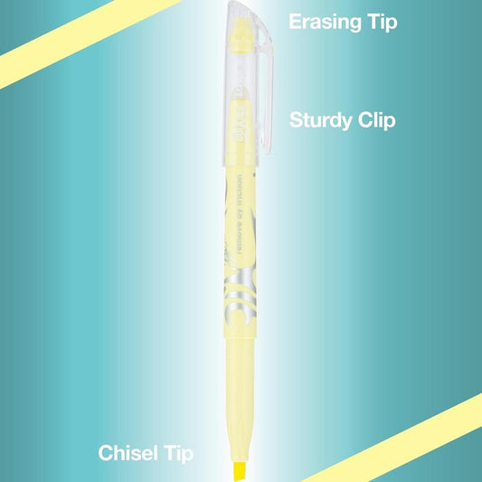 FriXion Light Pastel Erasable Highlighters with Erasing Tip & Sturdy Clip Chisel Tip Tub of 36 Assorted Colors