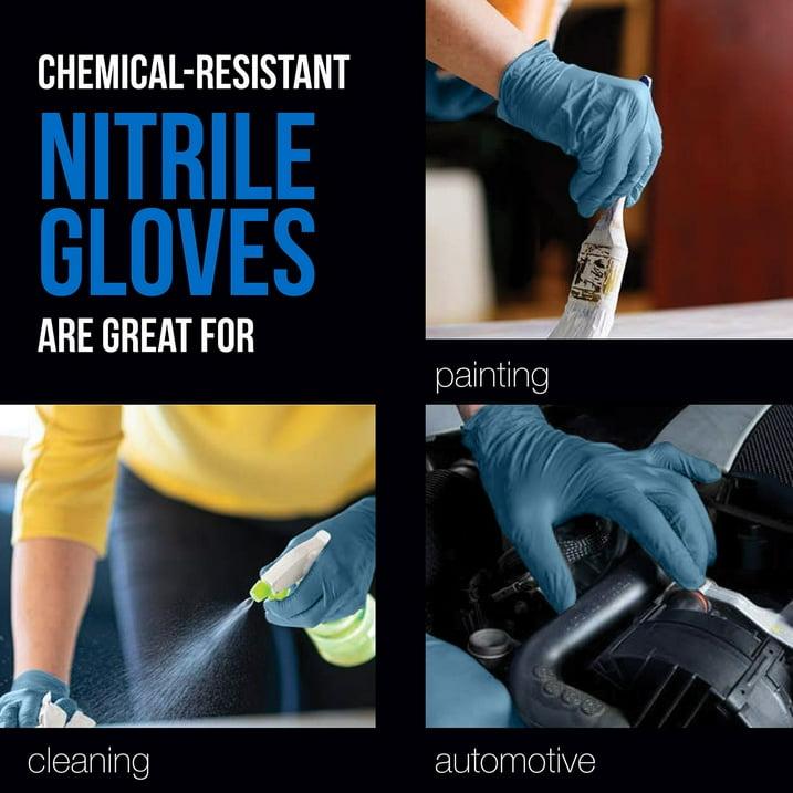 EQPT Blue Powder-Free Nitrile Gloves – 2 Packs, 150 Gloves per Pack, Latex-Free, Textured Grip