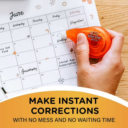 BIC Wite-Out EZ Correct Tear-Resistant Correction Tape, 6 Count
