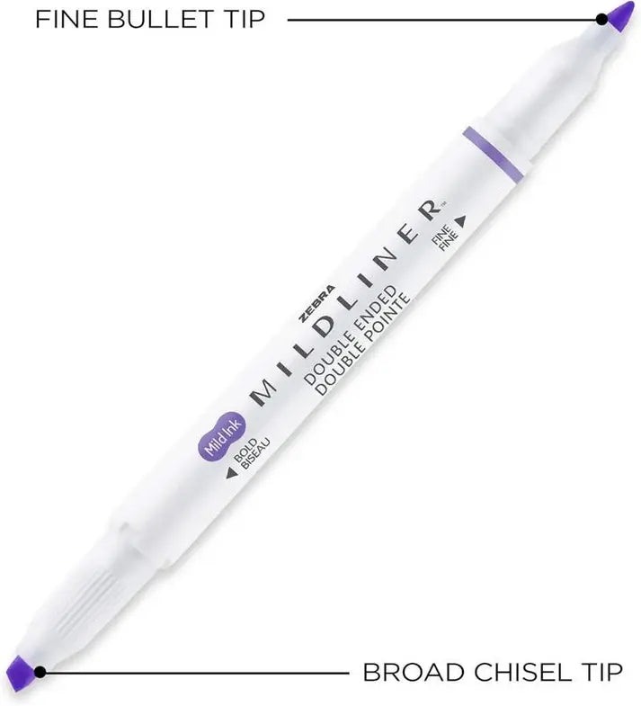 Mildliner Double-Ended Highlighter Set, Broad and Fine Point Tips Assorted Colors, 15-Pack