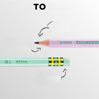 Ticonderoga Pastel Pencils – Pre-Sharpened, Graphite Core, 10 Latex-Free Eraser, Triangular Design - 3 Count