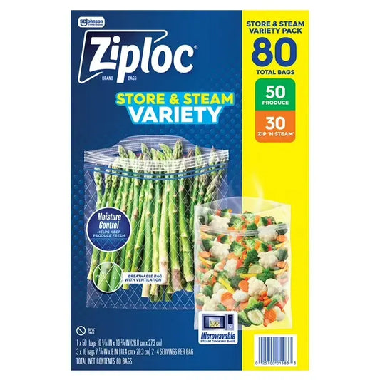 Ziploc® Store & Steam Variety Pack, 80 Count