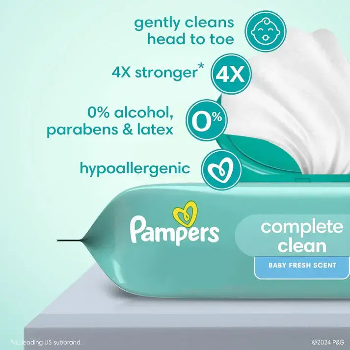 Pampers, Complete Clean Baby Wipes, Baby Fresh Scent, 15 pk., 1200 Wipes