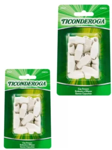 Ticonderoga Wedge Cap Erasers Latex-Free 25 Pack White - view 2