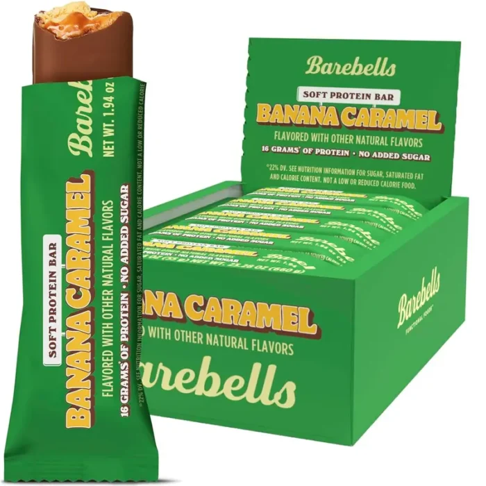 Barebells Soft Banana Caramel Protein Bars, 16g Protein, 2g Sugar, 12 Count