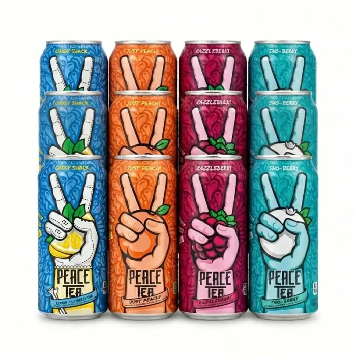 Peace Tea 16 oz Variety Pack, Caddy Shack, Just Peachy, Razzleberry, Sno-Berry, 12-Pack