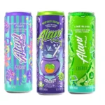 Alani Nu Energy Drink Variety Pack, Witch's Brew, Purple Cotton Candy, Lime Slush, 200mg Caffeine, 12 fl oz Cans, 6 Count