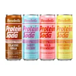 Barebells Protein Soda Variety Pack, Sweet Cherry, Wild Strawberry, Pineapple Sunrise, Classic Cola, 12 fl oz Cans, 12 Count