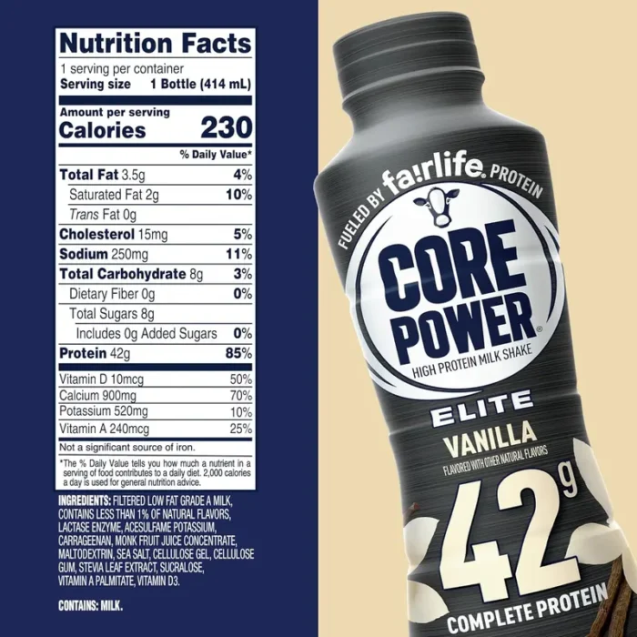 Core Power Elite High Protein Shake, 42g Protein, 14 fl oz Bottles, 12 Pack